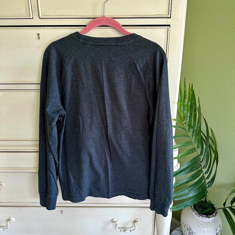 Men's Original Penguin Striped Grey Long Sleeve Shirt Cotton Blend Sz Med - Picture 2 of 5